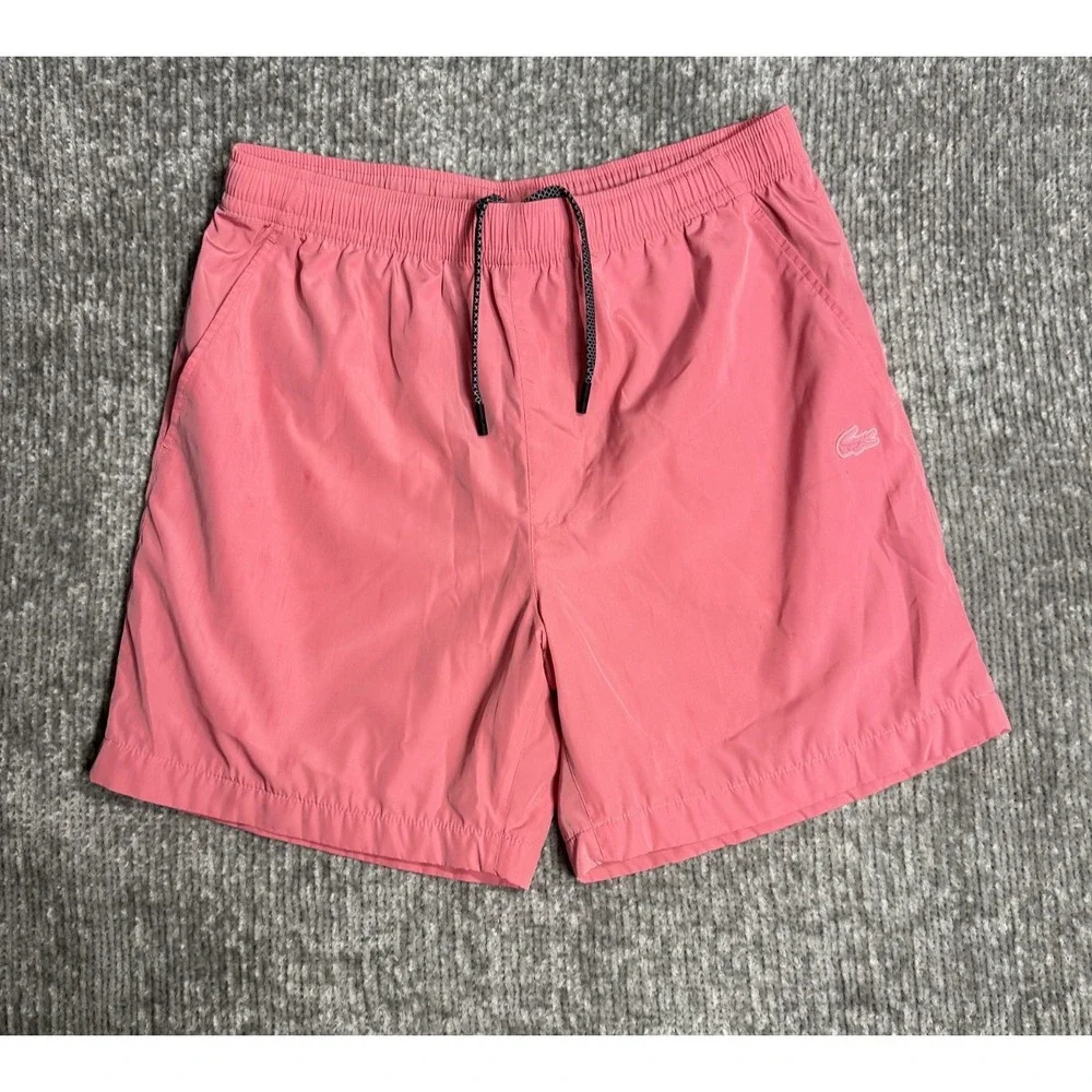LACOSTE Showerproof Taffeta Shorts Men's Size M Pink GH5457